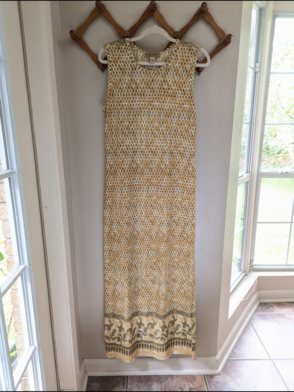 RAFAEL Yellow Patterned Sleeveless Maxi Dress
